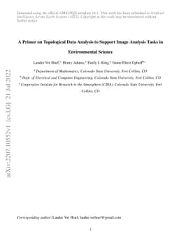 A Primer on Topological Data Analysis to Support Image Analysis Tasks in
  Environmental Science