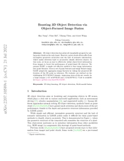 Boosting 3D Object Detection via Object-Focused Image Fusion