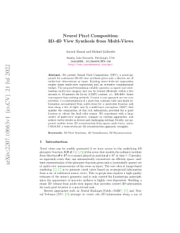 Neural Pixel Composition: 3D-4D View Synthesis from Multi-Views