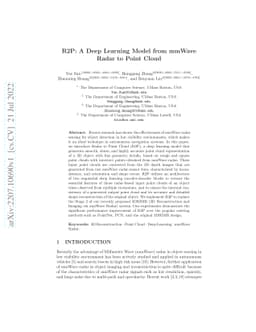 R2P: A Deep Learning Model from mmWave Radar to Point Cloud