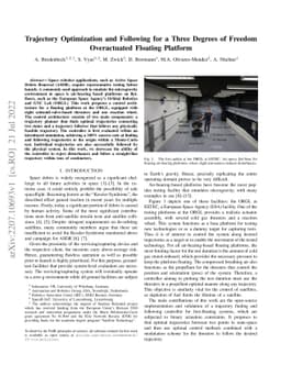 Trajectory Optimization and Following for a Three Degrees of Freedom
  Overactuated Floating Platform