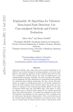 Explainable AI Algorithms for Vibration Data-based Fault Detection: Use
  Case-adadpted Methods and Critical Evaluation