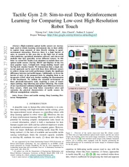 Tactile Gym 2.0: Sim-to-real Deep Reinforcement Learning for Comparing
  Low-cost High-Resolution Robot Touch