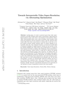 Towards Interpretable Video Super-Resolution via Alternating
  Optimization