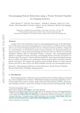 Neuroimaging Feature Extraction using a Neural Network Classifier for
  Imaging Genetics