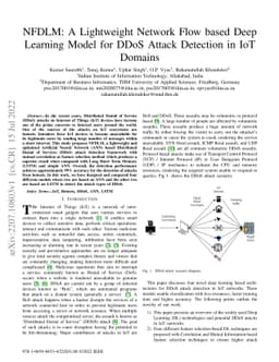 NFDLM: A Lightweight Network Flow based Deep Learning Model for DDoS
  Attack Detection in IoT Domains