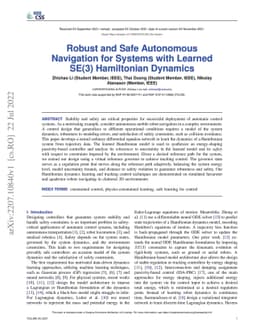 Robust and Safe Autonomous Navigation for Systems with Learned SE(3)
  Hamiltonian Dynamics