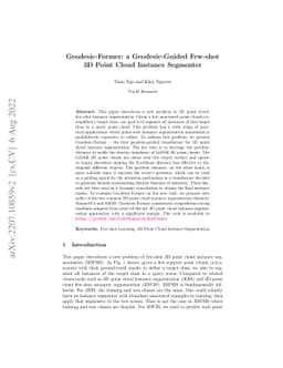 Geodesic-Former: a Geodesic-Guided Few-shot 3D Point Cloud Instance
  Segmenter