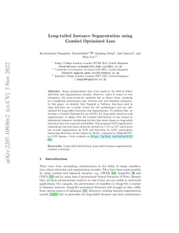 Long-tailed Instance Segmentation using Gumbel Optimized Loss