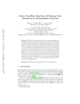 Faster VoxelPose: Real-time 3D Human Pose Estimation by Orthographic
  Projection