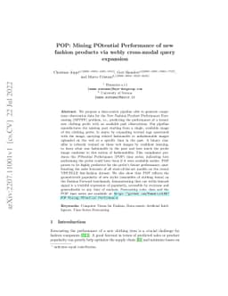 POP: Mining POtential Performance of new fashion products via webly
  cross-modal query expansion