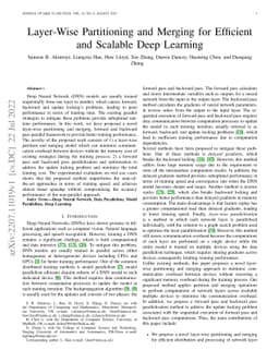 Layer-Wise Partitioning and Merging for Efficient and Scalable Deep
  Learning