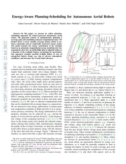 Energy-Aware Planning-Scheduling for Autonomous Aerial Robots