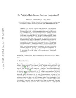 Do Artificial Intelligence Systems Understand?