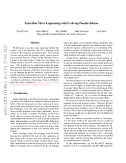 Zero-Shot Video Captioning with Evolving Pseudo-Tokens