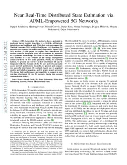 Near Real-Time Distributed State Estimation via AI/ML-Empowered 5G
  Networks