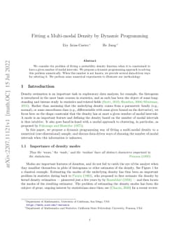 Fitting a Multi-modal Density by Dynamic Programming