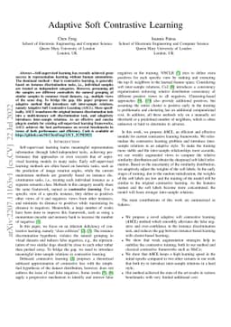 Adaptive Soft Contrastive Learning