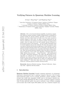 Verifying Fairness in Quantum Machine Learning