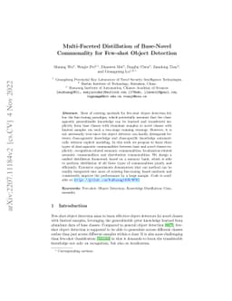 Multi-Faceted Distillation of Base-Novel Commonality for Few-shot Object
  Detection
