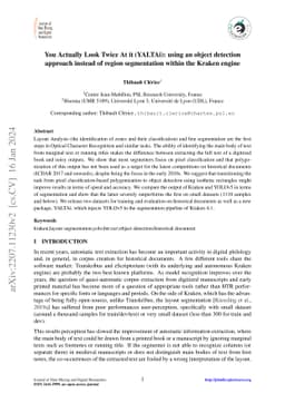 You Actually Look Twice At it (YALTAi): using an object detection
  approach instead of region segmentation within the Kraken engine
