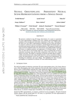 Neural Groundplans: Persistent Neural Scene Representations from a
  Single Image
