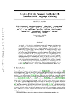 PanGu-Coder: Program Synthesis with Function-Level Language Modeling