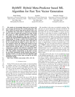 HybMT: Hybrid Meta-Predictor based ML Algorithm for Fast Test Vector
  Generation