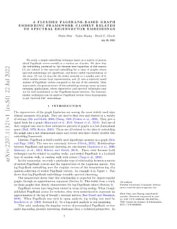 A flexible PageRank-based graph embedding framework closely related to
  spectral eigenvector embeddings