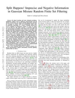 Split Happens! Imprecise and Negative Information in Gaussian Mixture
  Random Finite Set Filtering