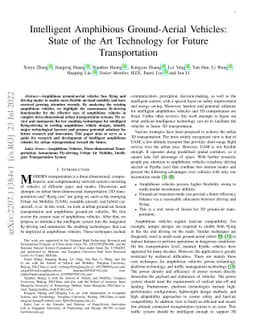 Intelligent Amphibious Ground-Aerial Vehicles: State of the Art
  Technology for Future Transportation