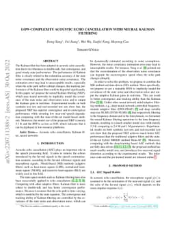 Low-Complexity Acoustic Echo Cancellation with Neural Kalman Filtering