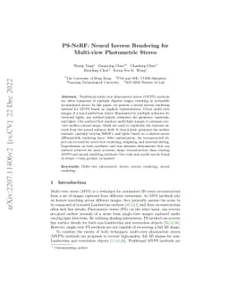 PS-NeRF: Neural Inverse Rendering for Multi-view Photometric Stereo
