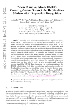 When Counting Meets HMER: Counting-Aware Network for Handwritten
  Mathematical Expression Recognition