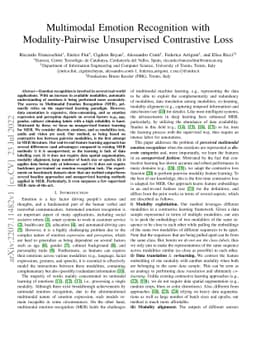 Multimodal Emotion Recognition with Modality-Pairwise Unsupervised
  Contrastive Loss