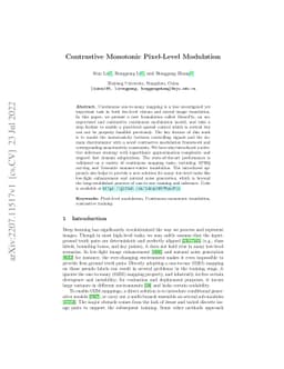 Contrastive Monotonic Pixel-Level Modulation