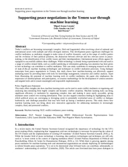 Supporting peace negotiations in the Yemen war through machine learning