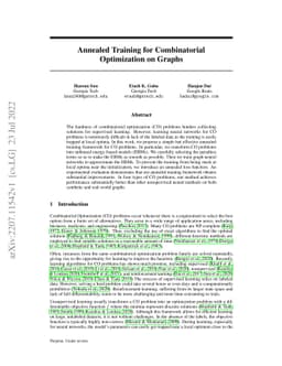 Annealed Training for Combinatorial Optimization on Graphs