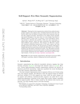 Self-Support Few-Shot Semantic Segmentation