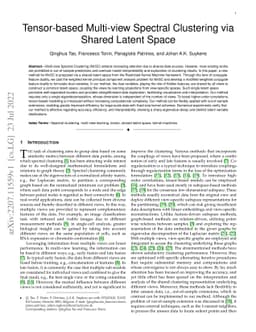 Tensor-based Multi-view Spectral Clustering via Shared Latent Space