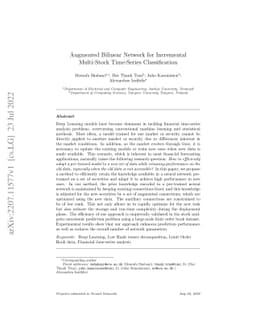Augmented Bilinear Network for Incremental Multi-Stock Time-Series
  Classification