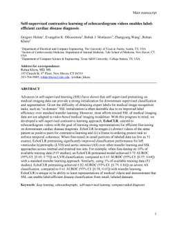 Self-supervised contrastive learning of echocardiogram videos enables
  label-efficient cardiac disease diagnosis