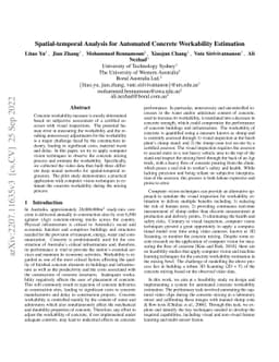 Spatial-temporal Analysis for Automated Concrete Workability Estimation