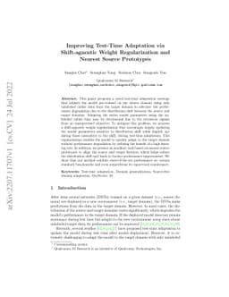 Improving Test-Time Adaptation via Shift-agnostic Weight Regularization
  and Nearest Source Prototypes