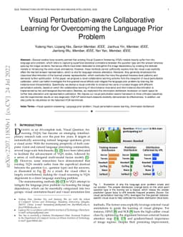 Visual Perturbation-aware Collaborative Learning for Overcoming the
  Language Prior Problem