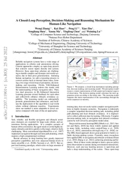 A Closed-Loop Perception, Decision-Making and Reasoning Mechanism for
  Human-Like Navigation