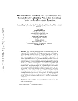 Optimal Boxes: Boosting End-to-End Scene Text Recognition by Adjusting
  Annotated Bounding Boxes via Reinforcement Learning