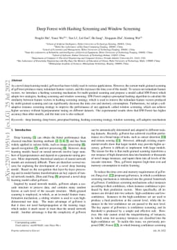 Deep Forest with Hashing Screening and Window Screening