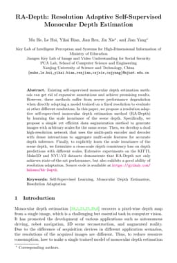 RA-Depth: Resolution Adaptive Self-Supervised Monocular Depth Estimation