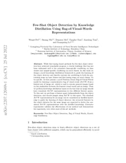 Few-Shot Object Detection by Knowledge Distillation Using
  Bag-of-Visual-Words Representations